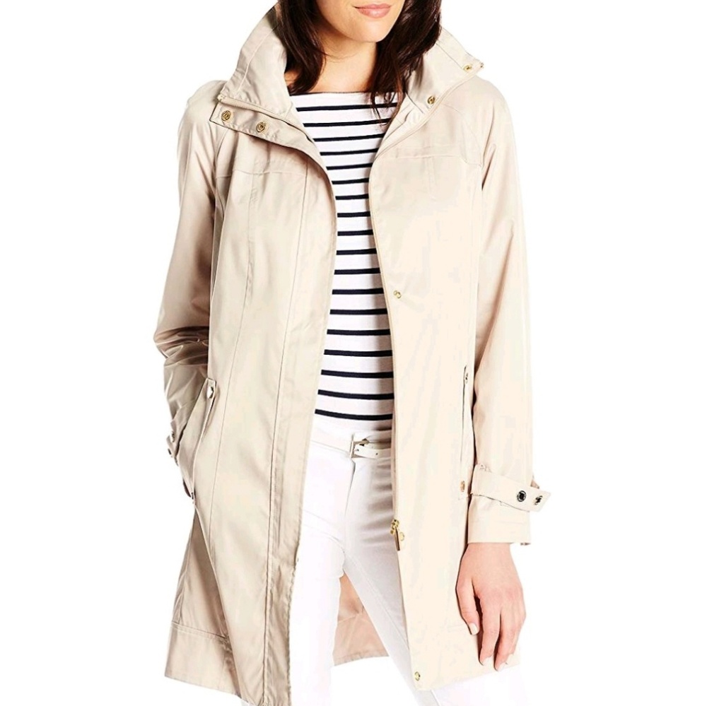 Calvin Klein Longline Anorak Jacket in Buff/Beige